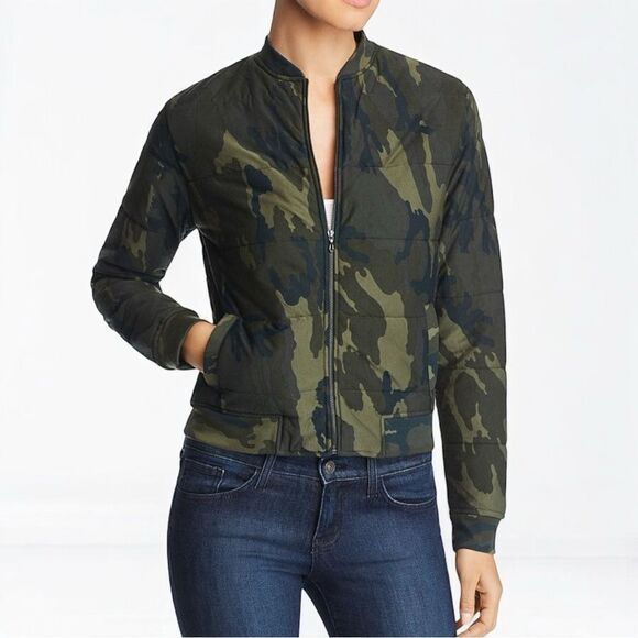 MAJESTIC FILATURES Camo Quilted Bomber Jacket - Picture 1 of 6